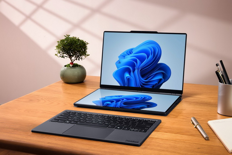 レノボは、2 つのディスプレイと取り外し可能なキーボードを備えた新しいモジュラー ノートパソコン「ThinkBook Modular AI PC」を発表しました