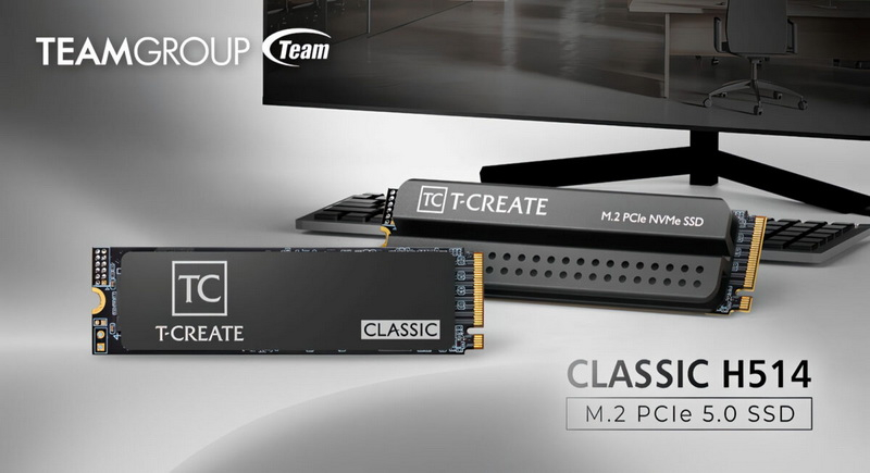 TeamGroupは、ローカルAI負荷向けに設計されたSSD T‑Create Classic H514 PCIe 5.0を発売しました。容量最大4TB、読み取り速度最大14,200MB/秒です