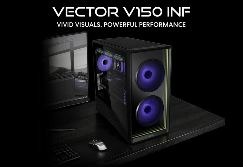 Lian Liは「ストリーミングミラー」を備えた新しいコンパクトケースVector V150 INFを発表しました。