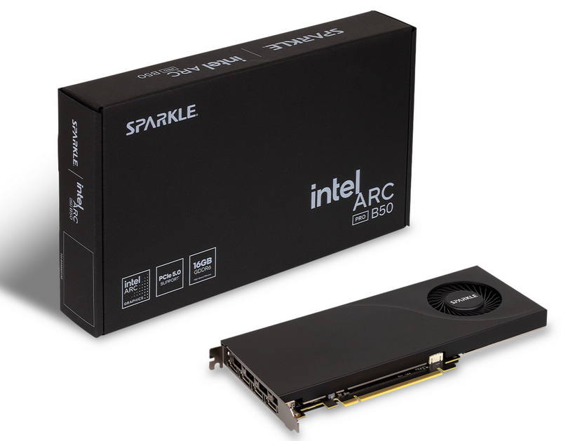 スパークルはワークステーション向けの「ターボ」を備えた薄型ビデオカードArc Pro B50 Blowerを発表しました