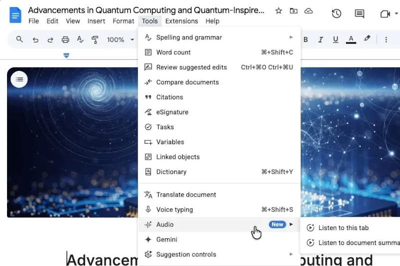 「Google Docsは今、ドキュメントを迅速に要約できるようになりました」