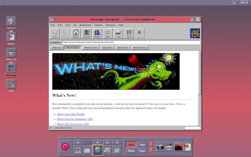 ユーザーは、ブラウザ上で直接動作するグラフィカルインターフェース付きの1994年版Linuxを復元しました