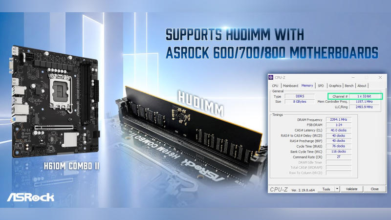 ASRockとTeamGroupは、経済的なコンピュータ向けにHUDIMMという名前の予算型DDR5モジュールを開発しました