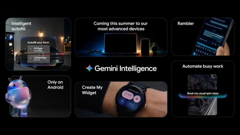 Google Gemini Intelligenceは、限られた数の高性能Androidスマートフォンでのみ利用可能です