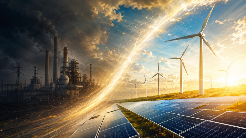 太陽光発電と風力発電所が初めてガス発電を上回る電力を生産した。