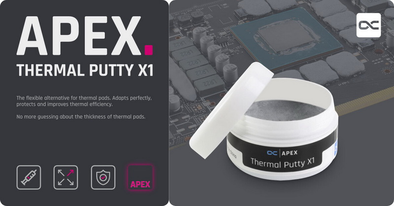 アルファクールは新しい液体熱シーリング材、Apex Thermal Putty X1を発売しました